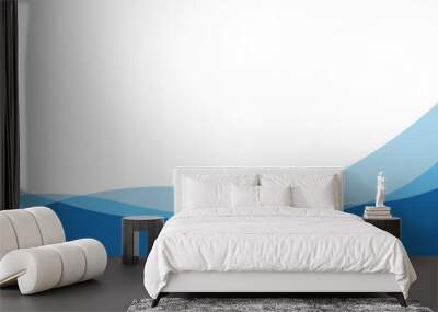 Abstract simple wave blue vector background. Wall mural