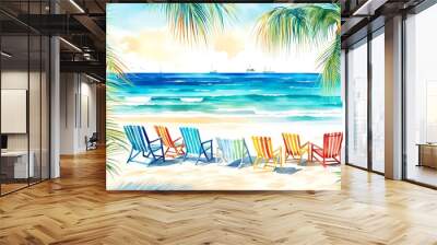 summer beach background  
Created using generative AI tools Wall mural