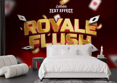 Game advertisement with royale flush 3d editable text effect Wall mural