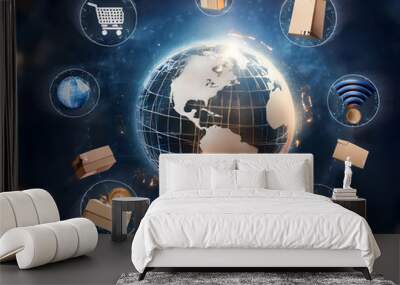 global communication concept Wall mural