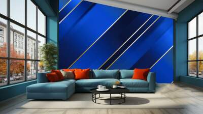 Modern abstract blue gold luxury background Wall mural