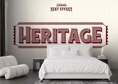 Vintage editable text effect free vector Wall mural