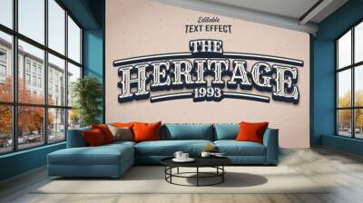 Vintage editable text effect free vector Wall mural