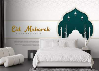 White luxury eid al fitr background with decorative ornament pattern Premium Vector	
 Wall mural