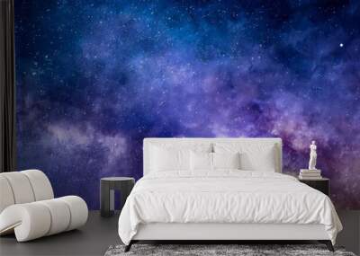 nebula and stars in night sky web banner space background Wall mural