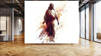 Jesus Christ. Abstract colorful Illustration. Digital painting. Wall mural