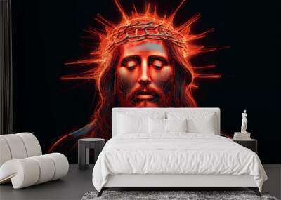 Jesus with a crown of thorns Wall mural