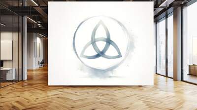 Triquetra. Holy Trinity symbol. Sacred geometry symbol on white background. Vector illustration. Watercolor style. Wall mural