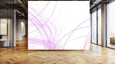 Acrylic abstract lines with wave swirl curve on pour black and gray art. Purple strokes pattern abstract linear purple art background. Distress overlay grunge texture of chaotic hand-drawn doodles. Wall mural