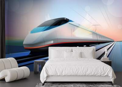 beautiful modern train Wall mural