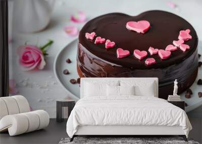 chocolate cake with cherry Wall mural