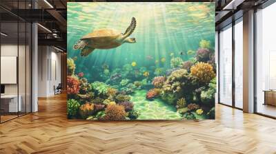 coral reef with fish Wall mural