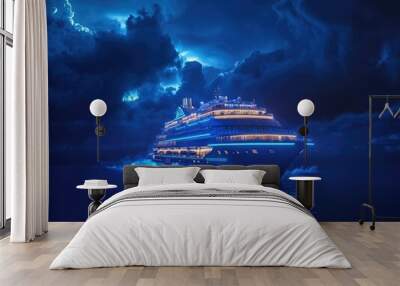 cruise ship at night Wall mural