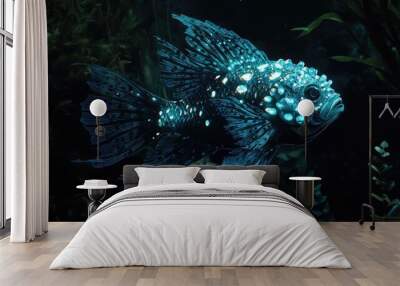 fish swimming in aquarium Wall mural