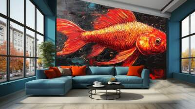 goldfish in aquarium Wall mural