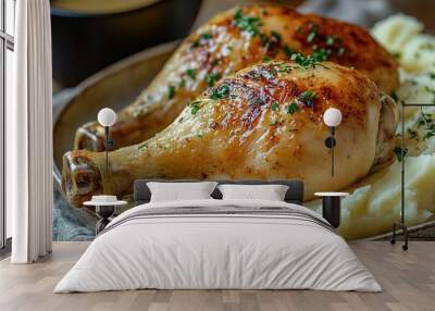 roasted chicken with mashed potato Wall mural