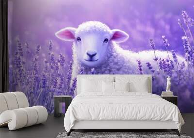 sheep in grass Wall mural