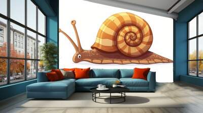 snail on a white background Wall mural