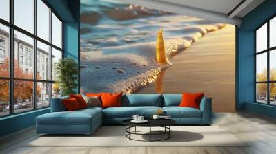 sunset on the beach Wall mural