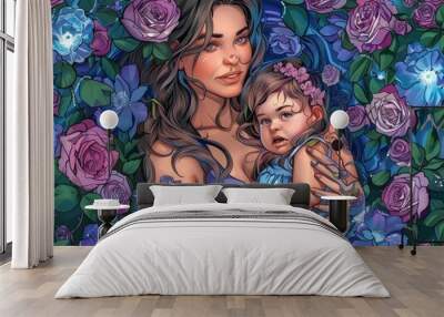 two girls Wall mural