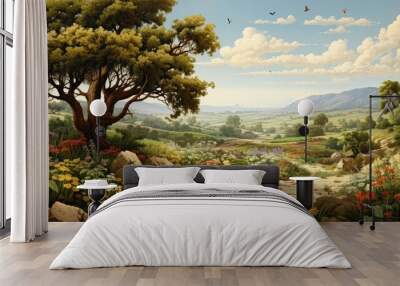 view of the mountains Wall mural