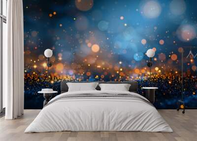 Shiny celebration magical light glowing background glimmer bright blurry pattern design Christmas blur shine bokeh effect texture abstract glitter night luxury glamour dust sparkle Wall mural