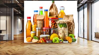 A groceries product isolated on white background Wall mural