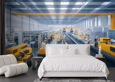 Modern Industrial Factory Automation Scene Wall mural