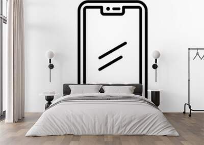 smartphone icon black in simple line style Wall mural