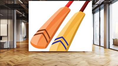 Cricket bat isolated on a white background Wall mural