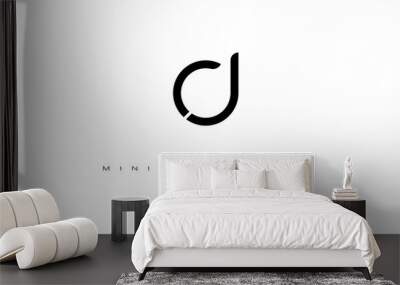 CJ or JC Minimal Logo Design Vector Art Illustration  Wall mural