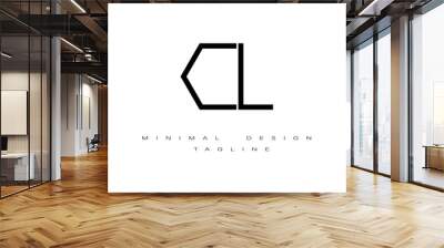 CL or LC Minimal Logo Design Vector Art Illustration  Wall mural