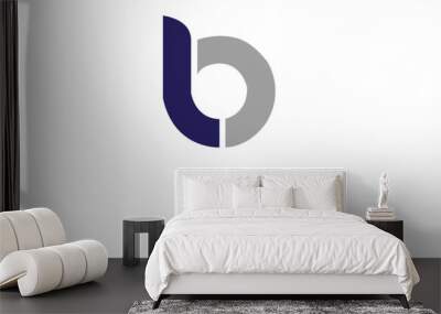 LB or BL Minimal Logo Design Vector Art Illustration  Wall mural