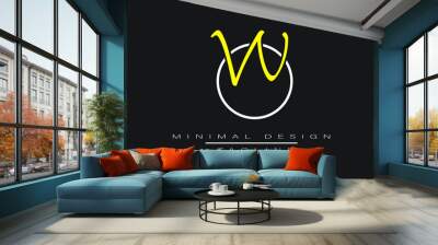 WO or OW Minimal Art Vector Illustration Design Wall mural