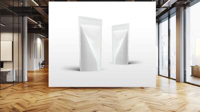 3D Illustration of food pouch packaging mockup with white background. Wall mural