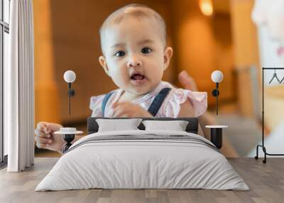 close-up of malay toddler smiling to the camera Wall mural