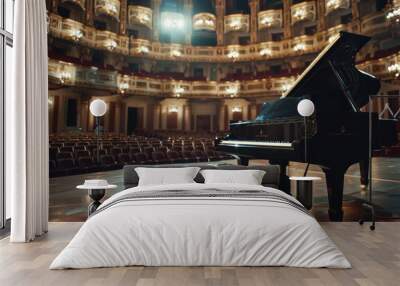 A piano on a luxurious stage in the room Wall mural