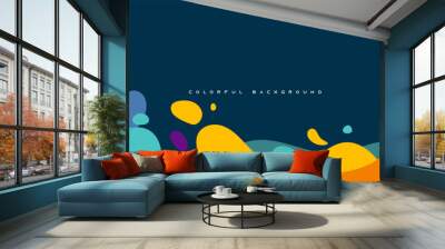 Abstract colorful splash and wavy shape background dynamic concept design vector Wall mural