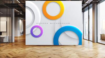 Abstract geometric background circle ring color shape Wall mural