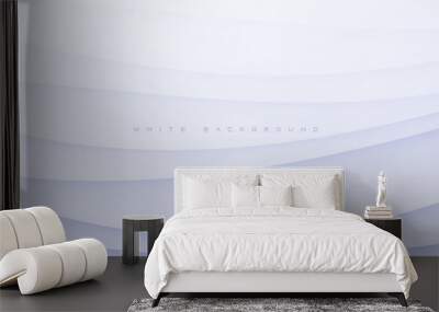 Abstract modern wavy white background smooth color decorative shape design. Wall mural