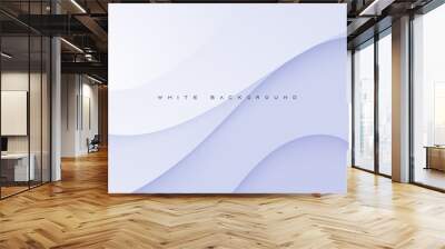 Abstract modern wavy white background smooth color decorative shape design. Wall mural