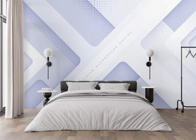 Abstract white dimension shape background with halftone decoration Wall mural