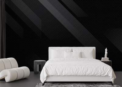 Black abstract geometric background. Modern shape concept. Wall mural