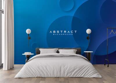 Blue abstract background elegant circle shape Wall mural