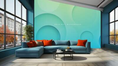 Blue and yellow gradient  background circle shape decoration Wall mural