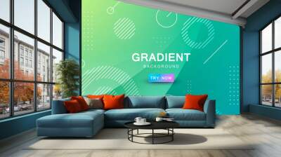 Blue and yellow gradient geometric shape background Wall mural