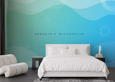 Blue gradient geometric banner background. Modern style design. Wall mural