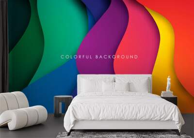 Colorful fluid background dynamic textured geometric element. Modern gradient light vector illustration. Wall mural