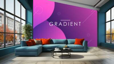 Gradient fluid shape abstract geometric background. Purple minimal design concept. Wall mural