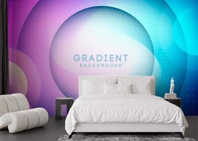 Modern abstract light gradient background. Blue and pink circle dimension. Wall mural